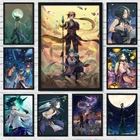 Классическая анимационная игра Genshin Impact для гостиной, бара, кафе, детской комнаты, Мультяшные настенные художественные плакаты без рамки, Картина на холсте