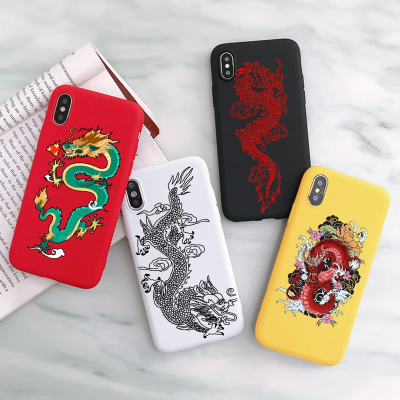 Black Dragon Case For Samsung Galaxy S21 S20 FE S10 S9 S8 Note 20 Ultra 10 Plus Pro Lite S10e S7 Edge J6 2018 J5 J7 Fundas | Мобильные