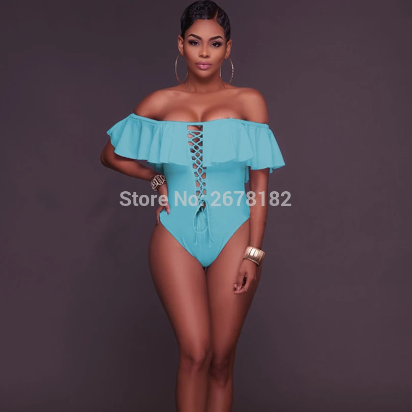 2018 сексуальный цельный купальник женский пуш ап монокини с оборками боди