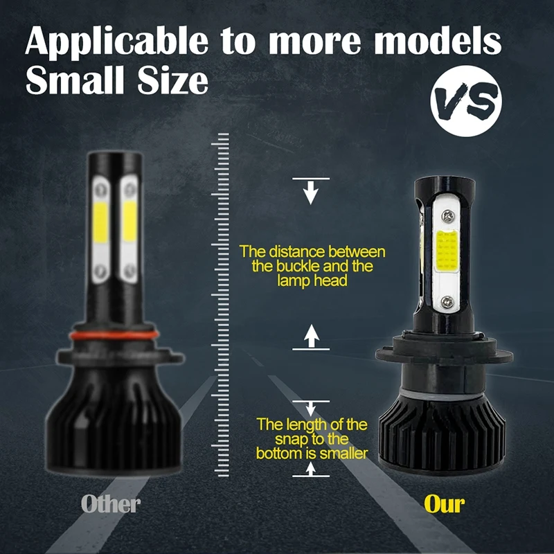

U New 4 Sided 9005 9006 H11 H8 H9 H7 LED Car Head Light Bulbs Super Bright Power Lamp Auto Fog Light Bulbs Headlight
