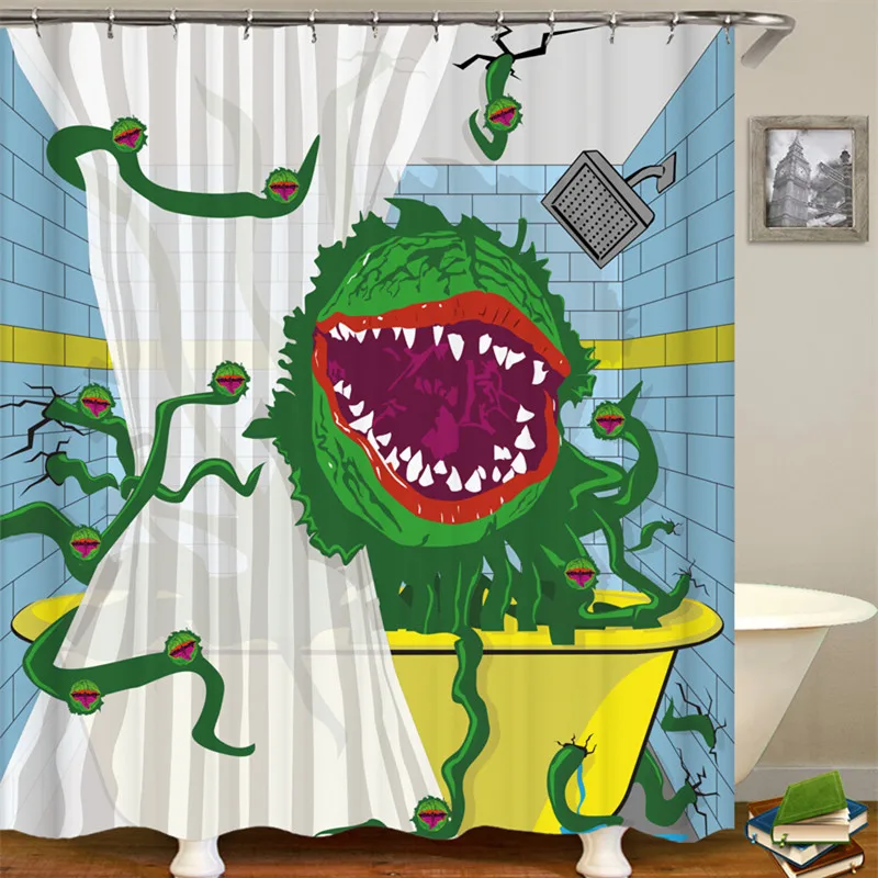 Забавная картина ткань для занавесок душа занавески с крючками ванной комнаты 3d