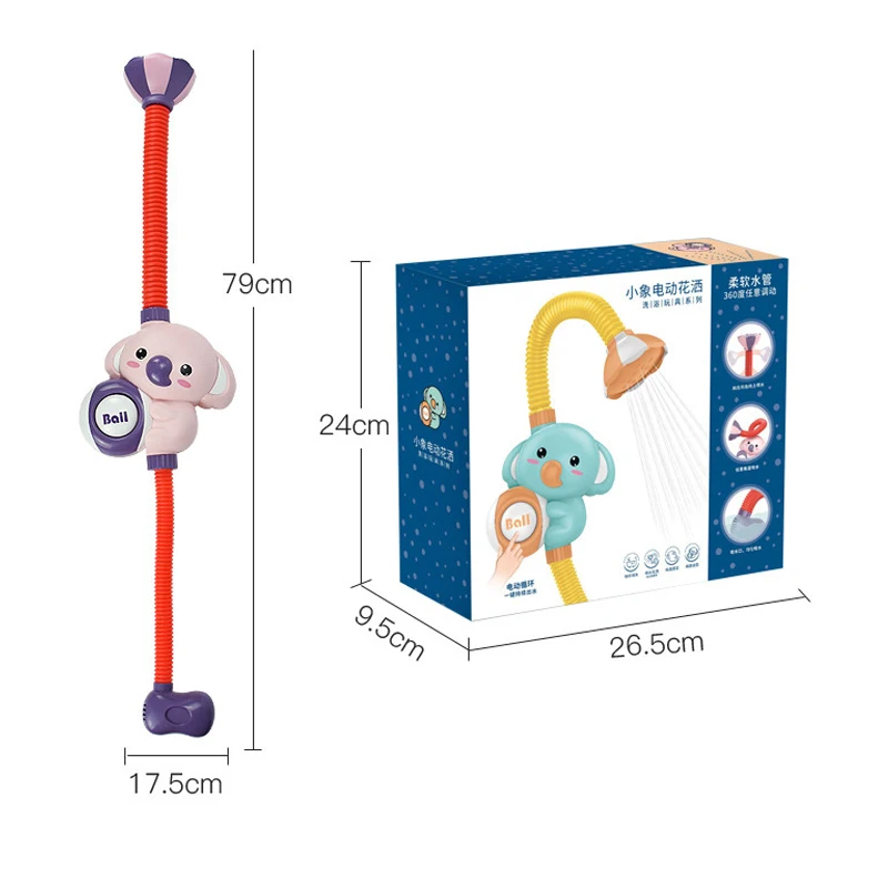 

Cute Elephant Sprinkler Bath Toy - Electric Automatic Water Pump with Hand Shower Sprinkler-Bathtub Toys for Kids Birthday Gift