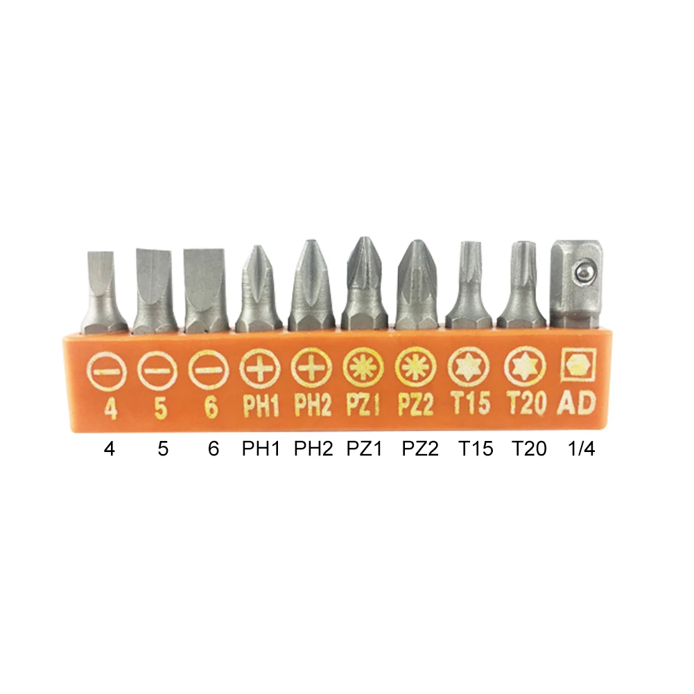 

10pcs 6.35mm 1/4 Inch Hex Torx Slotted Phillips Screwdriver Bits Holder Electric Drill Combination Repair Tools Sets Accessories