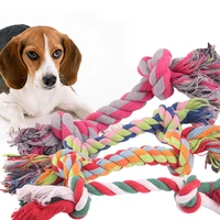 1pc 1728cm pet dog biting rope pet dog cotton rope double knot cotton rope biting molar dog toy pets supplies random color