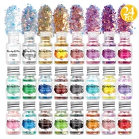 24 bottlepack colorful sequins fillers resin filling diy glitter uv crystal epoxy resin filler nail art decoration accessories