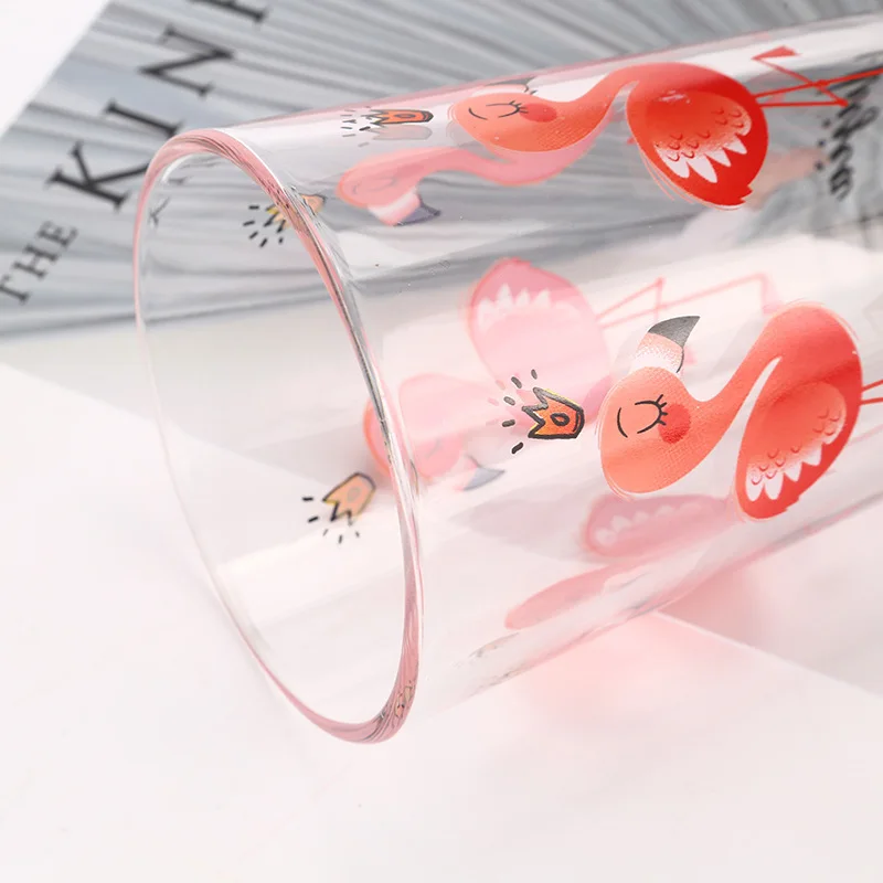 460 мл креативная стеклянная кофейная чашка милый стакан с фламинго для пива чая