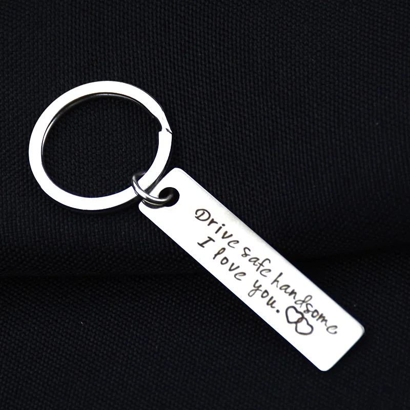 Drive-Safe I-love-You Keychain/Engraved Keychain/Lettering Keychain/Husband Gift/Boyfriend Gift | Key Chains