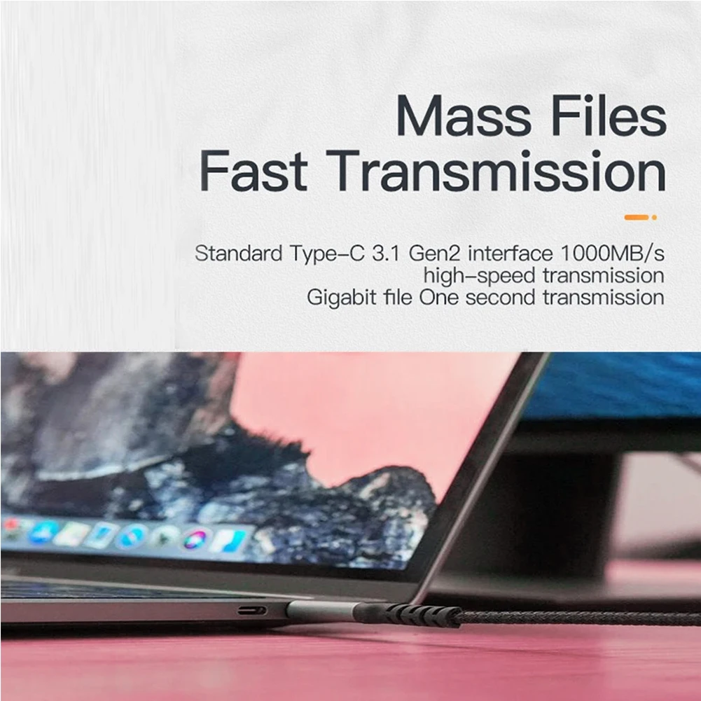 Кабель USB C к 3 1 Gen 2 видеокабель Type PD 100 Вт 5A быстрая зарядка для MacBook Pro SSD 4k 60 Гц