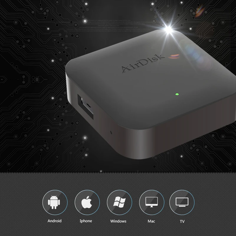 Сетевой подключенный серверный накопитель AIRDISK NAS Q1 для домашней поддержки PHDD/Flash