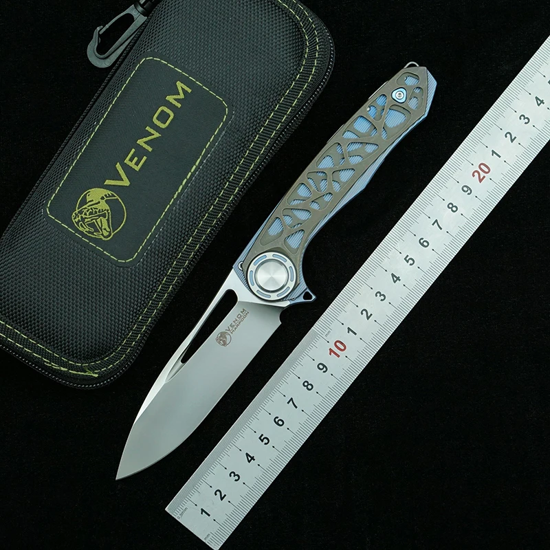 Складной нож Веном Кевин Джон гарпун лезвие M390 титановый сплав/углеродное волокно ручка для кемпинга выживания на природе кухонные инструменты для повседневного использования
