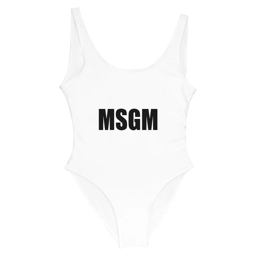 Цельный купальник MsgM спереди и сзади купальный костюм с принтом боди пляжная