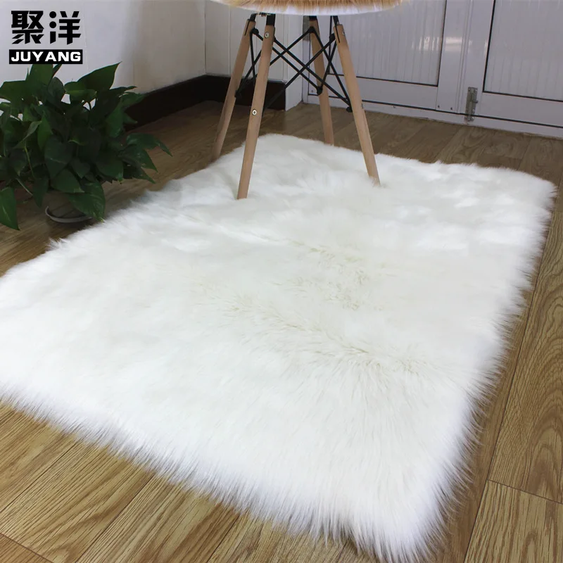 

Artificial Sheepskin Hairy Mat Love Heart Rugs Shaggy Carpet Wool Faux Fluffy Mats NO Lint Carpet For Living Room Kid Room