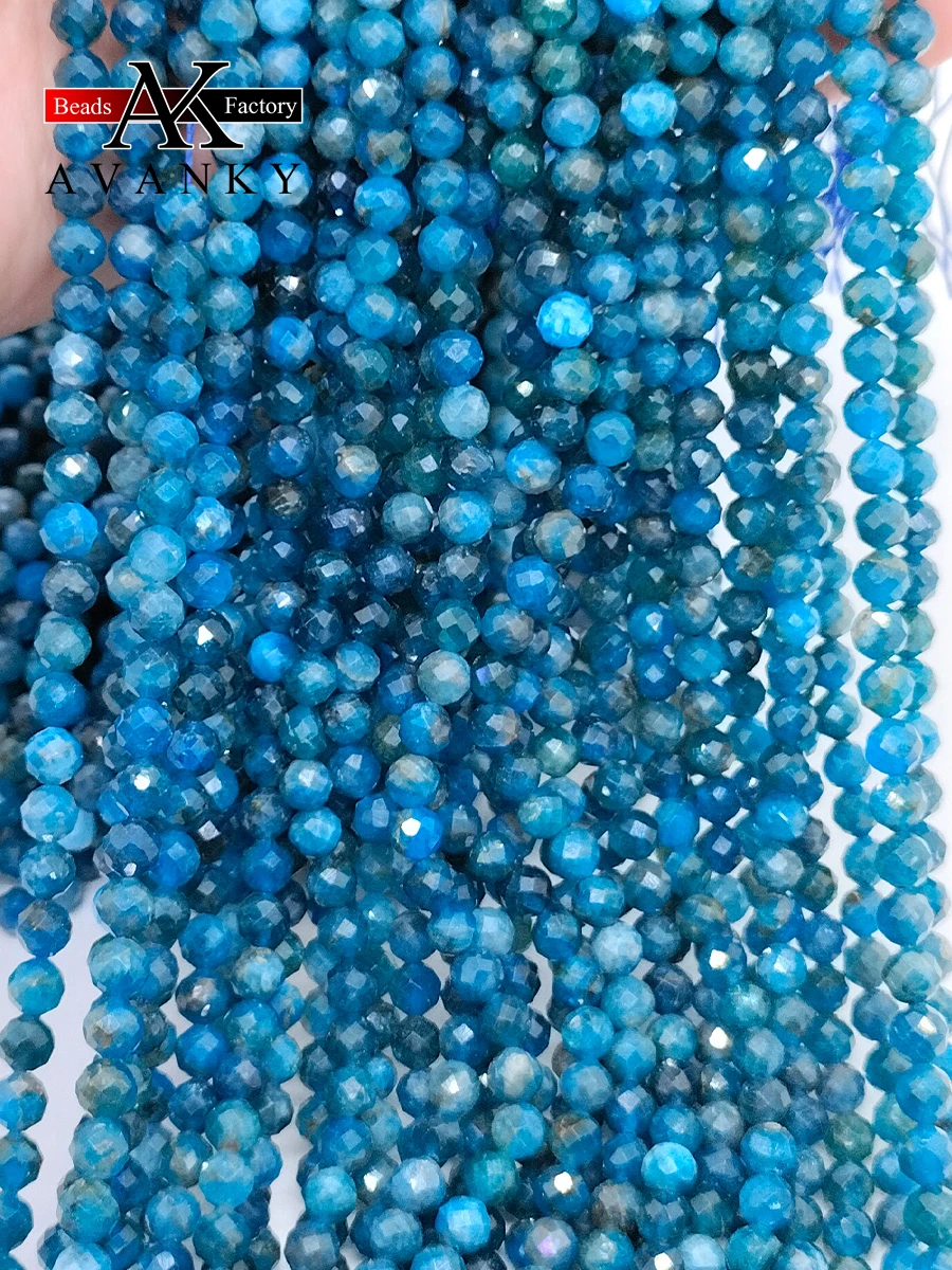 

4/6/8mm Natural Blue Apatite Bracelet Beaded Jewelry Accessories for Jewelry Diy Production