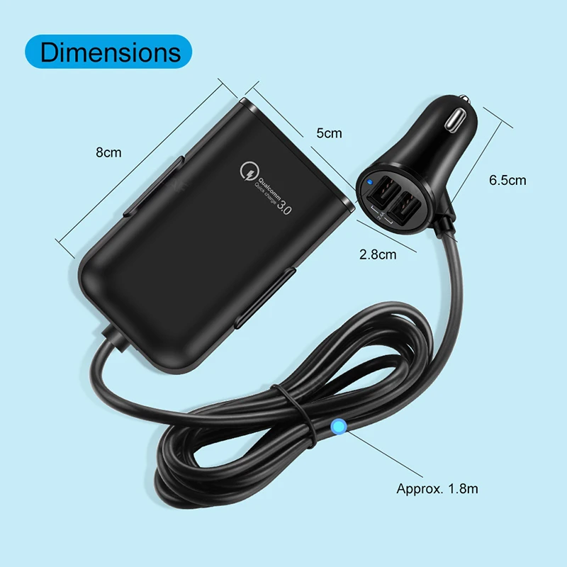 Автомобильное зарядное устройство с 4 USB портами QC3.0 + A 3 1a|Зарядные устройства для телефонов| |