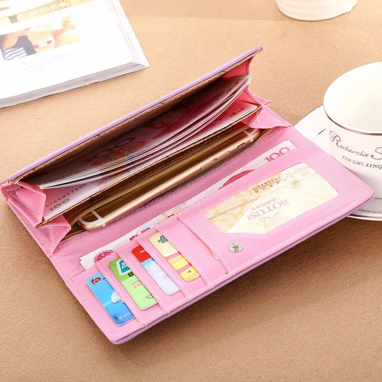 Женские кошельки Дамский дневной клатч с держателем для удостоверения личности