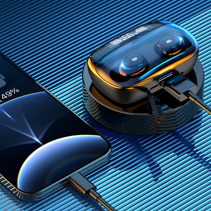 M8 наушники-вкладыши TWS Bluetooth 5,1 наушники зарядным устройством светодиодный Беспроводной наушники 9D стерео спортивные Водонепроницаемый гар... (art.: 3920b59b5d4ff) - 3920b59b5d4ff