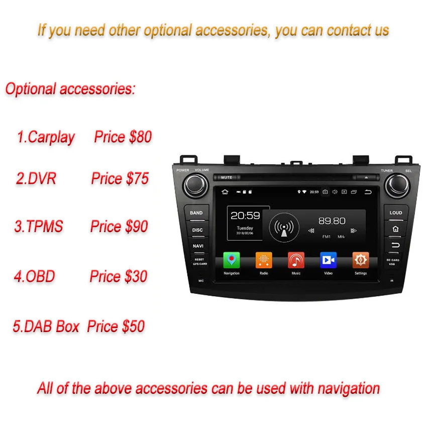 Автомобильный мультимедийный плеер YESSUN Android 8 0 4 Гб ОЗУ для Mazda 3 BL 2009 ~ 2012 GPS