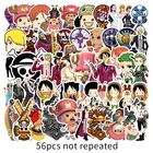 56 шт.упак. Аниме ONE PIECE Sticker s Luffy Zoro наклейка Ace, водостойкие наклейки, наклейка на скейтборд, ноутбук, чемодан наклейки для гитары, наклейка s