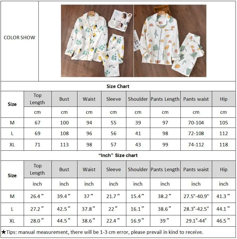 

Women 'S Sleepwear 100 %Cotton Gauze Soft Pajama Sets Button Down Long Sleeve Pj Floral Pajama Set Autumn Female Pyjamas