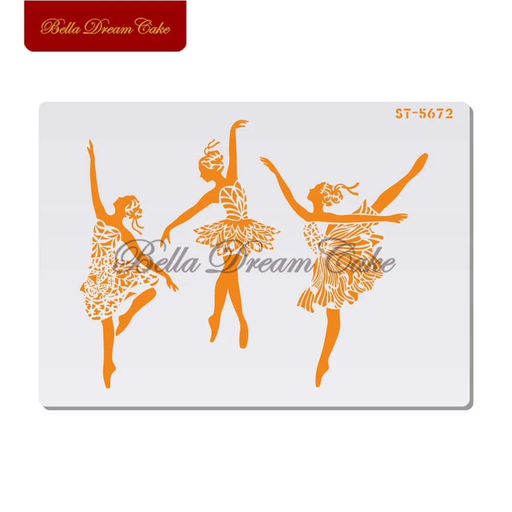 

Ballet Dancing Girl Drawing Stencils Cake Stencil DIY Scrapbooking Painting Plastic Layering Stencil Home Decoration Template