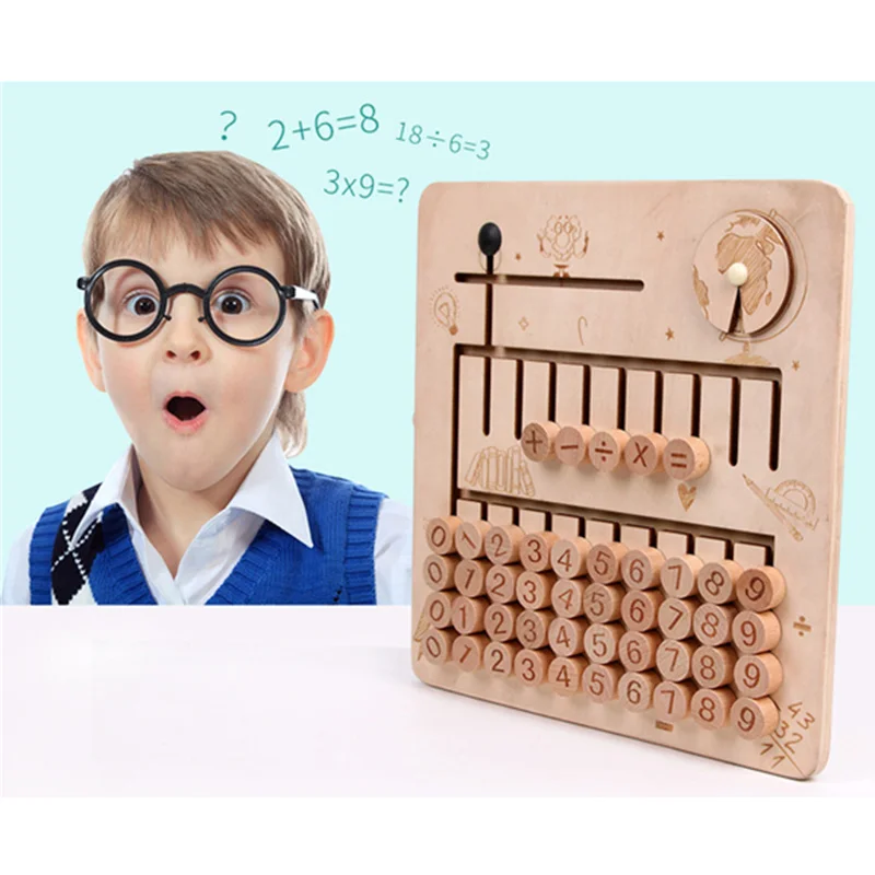 

Kids Math Early Educational Montessori Toys Preschool Teaching Aids Counting Learning Digital Colorful Wooden Blocks Children