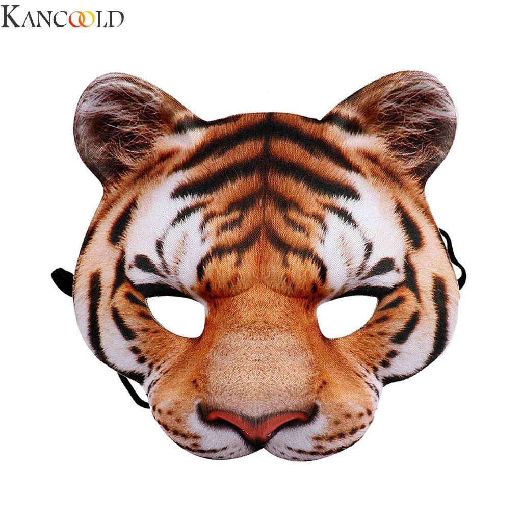 Неоновая маска светодиодный светильник на Хэллоуин 3D Тигр белые Тигры косплей