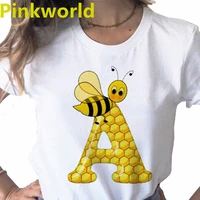 honeycomb alphabet funny print ladies t shirt ladies casual basis o collar white shirt short sleeve ladies t shirtdrop ship