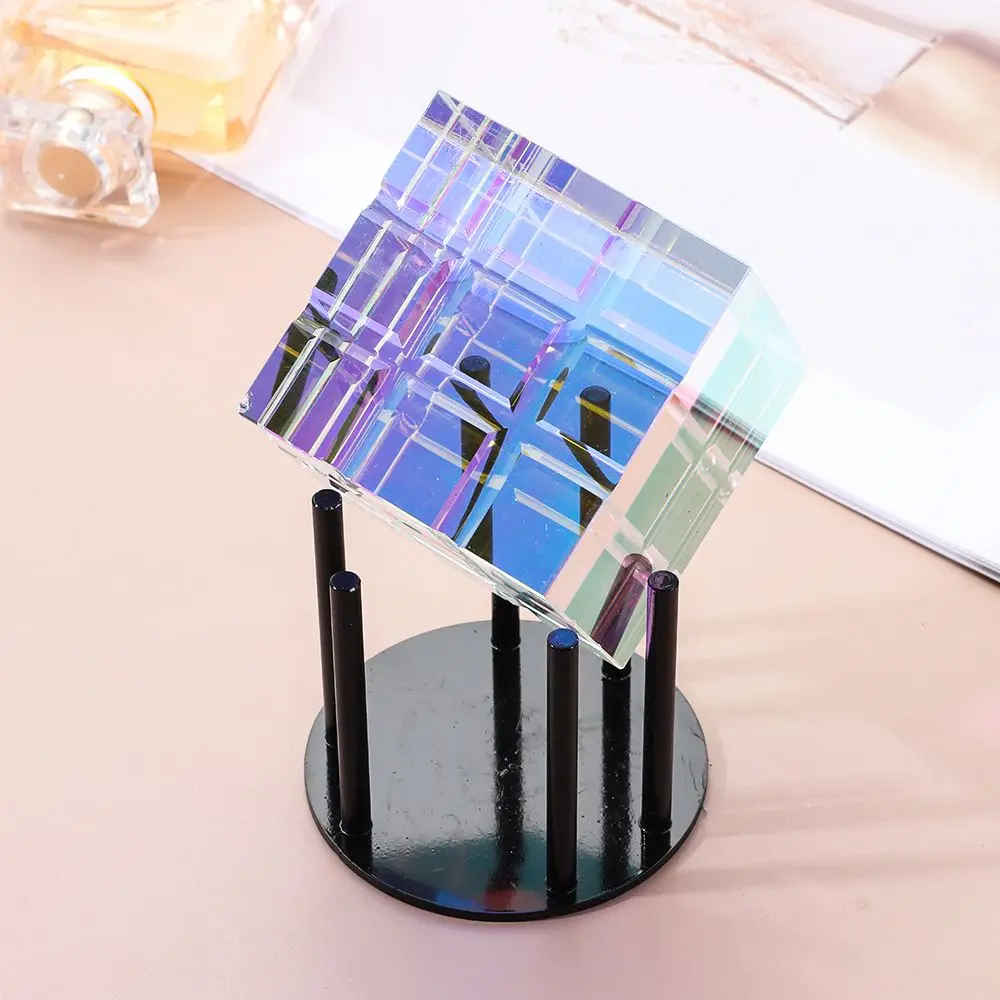 1PC Handmade Statue Shining Yellow Blue Color Magical Cube Plating Decoration Crafts Sculpture Magik Chroma Gift | Дом и сад
