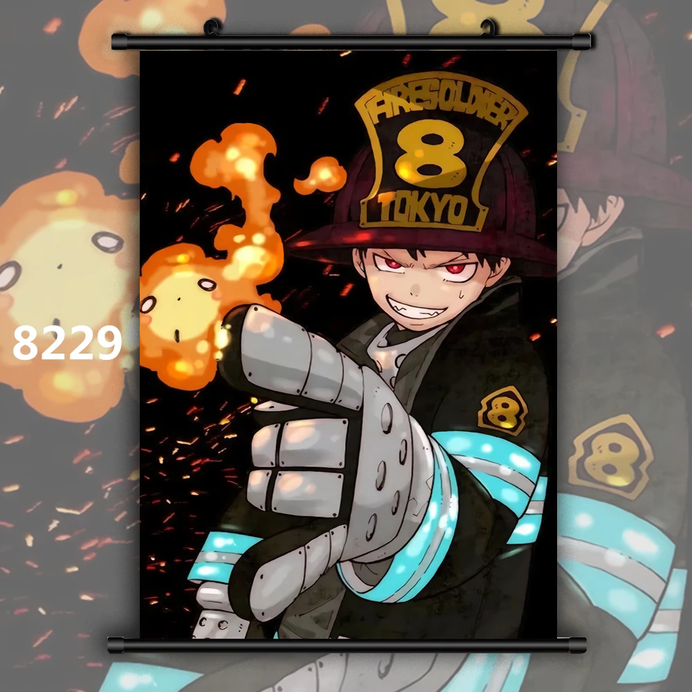 Enen no Shouboutai Fire Force Kusakabe Shinra Benimaru Shinmon Аниме Манга плакат в рулоне