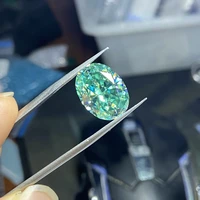 meisidian d vvs 11x15mm 10 karat oval iced crushed cut paraiba color loose moissanite diamond gemstone