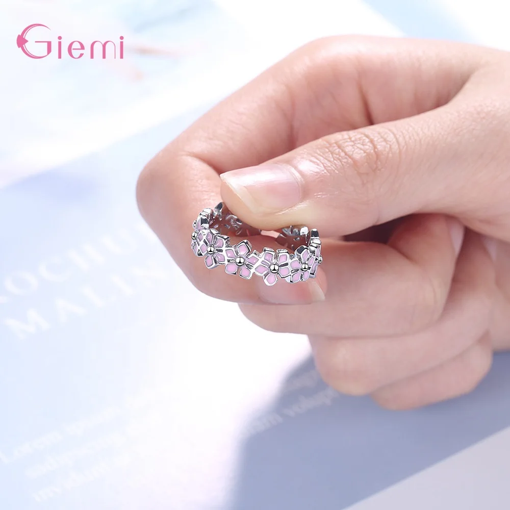 Женское кольцо из серебра 925 пробы с цветком вишни | Украшения и аксессуары