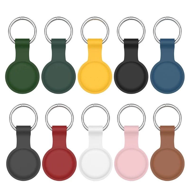 

Silicone Protector Cover with Keychain For AirTags Shockproof Anti-scratch Anti-fall For Air Tags L41E