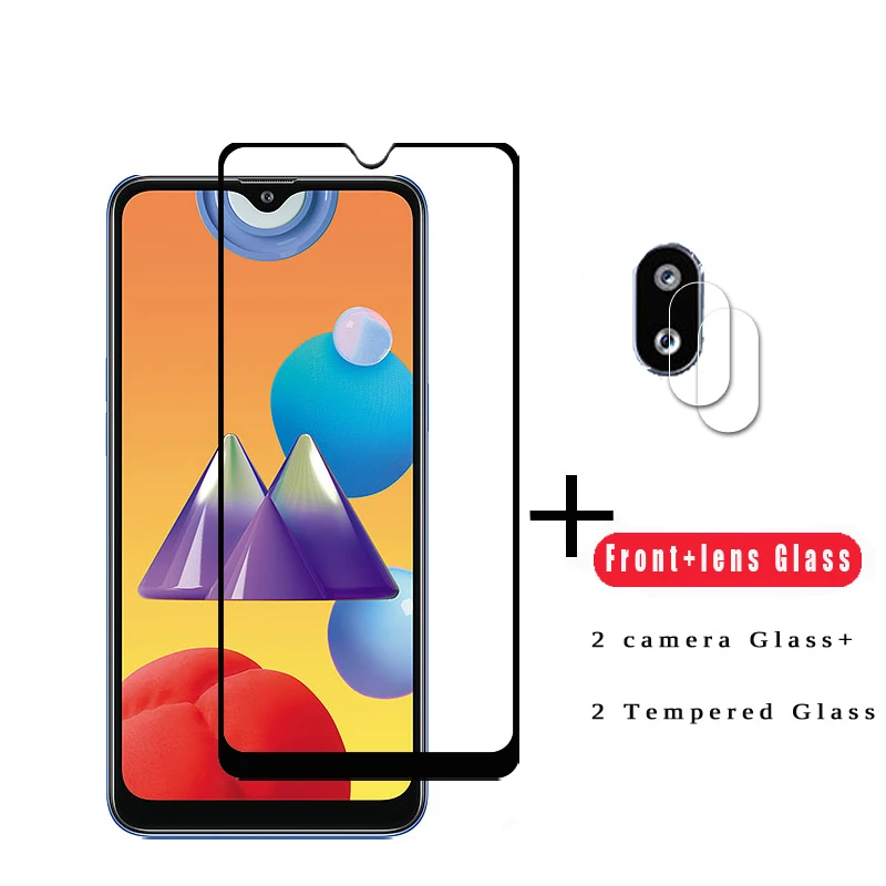 

2PCS Full Glued Screen Protector For Samsung Galaxy M01S Tempered Glass Full Cover for Samsung M01S M11 M21 M31 9H Premium Film