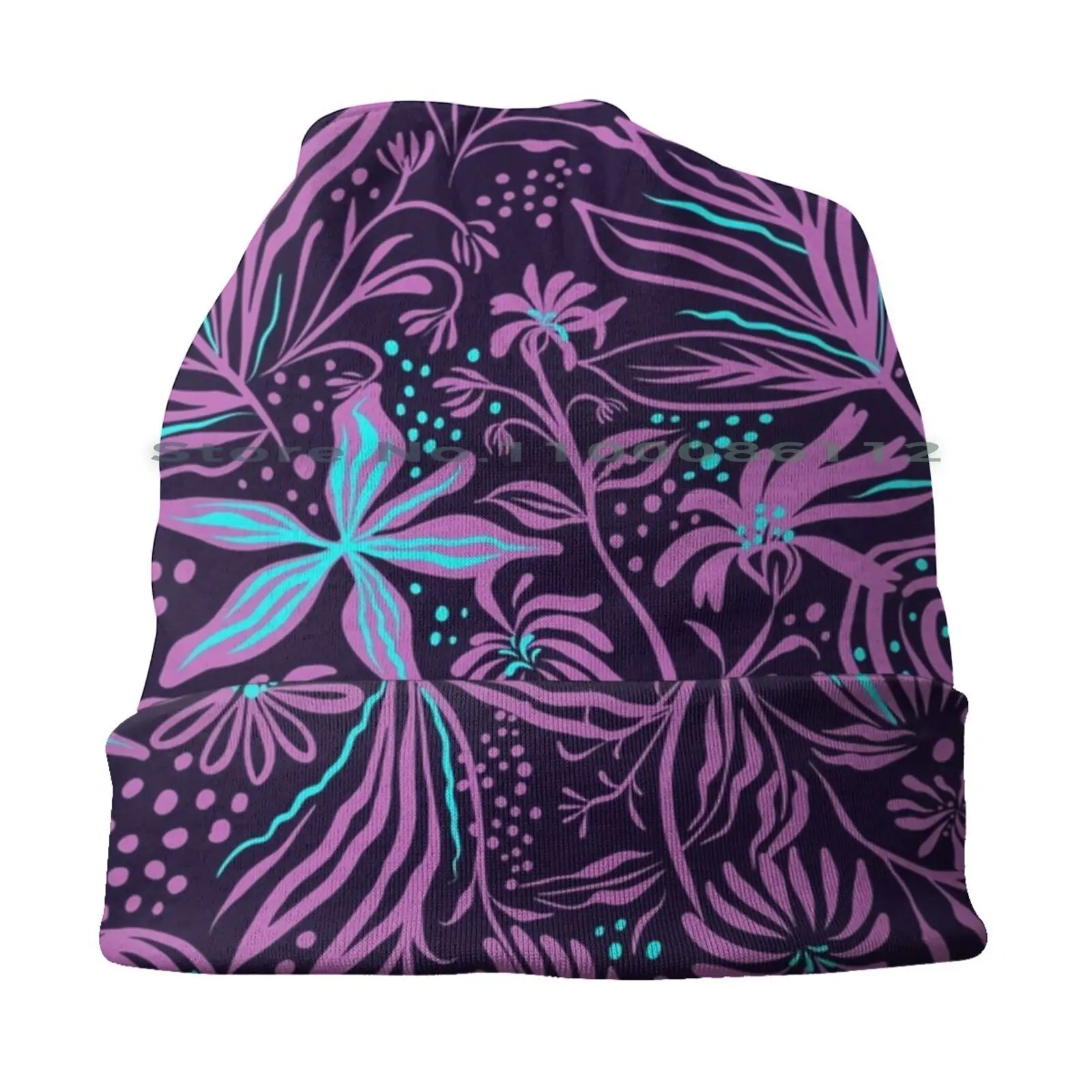 Панама с фиолетовыми цветами шляпа от солнца листьями Фиолетовыми неоновыми