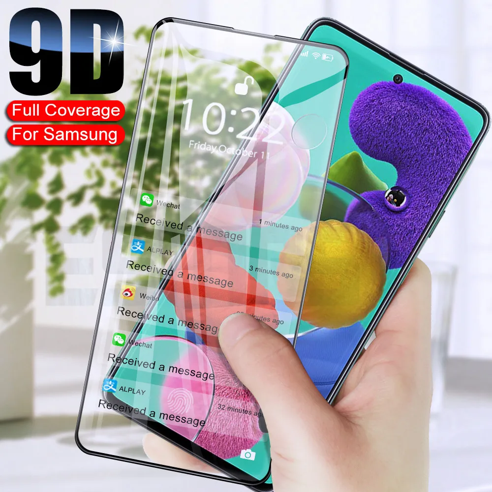 

9D Screen Protective Glass on For Samsung Galaxy A30 A50 A31 A51 A71 A01 A11 A21 A21S M11 M21 M31 M51 Tempered Glass Film Case