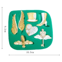 1pc angel wingbeehat silicone cake mold fondant mold cake decorating tools cake moulds chocolate gmpaste mould ftm1146