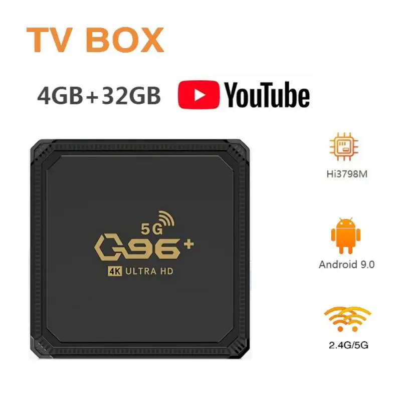 

Q96 4K Set-Top Box Android Home Remote Control Smart Media Player TV Box Android 9.0 2.4G 5G Dual WiFi Wireless Network Player