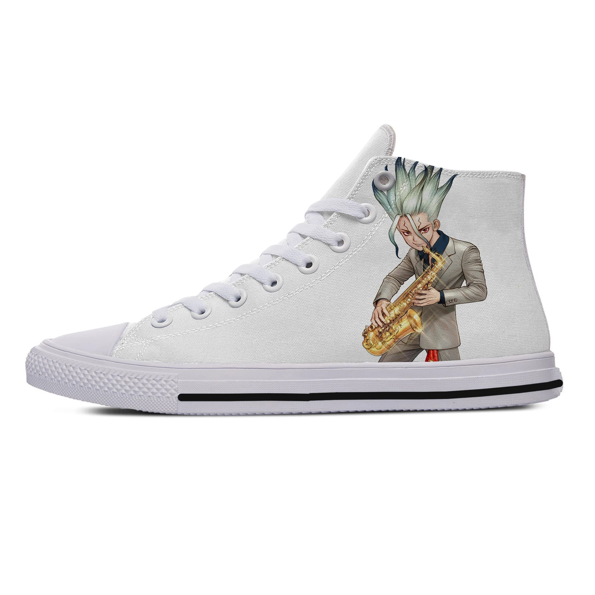 Женские повседневные парусиновые ботинки на заказ высокие с аниме Dr. Stone Lshigami Senku