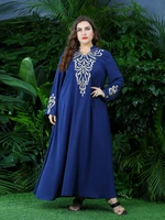 toleen elegant womens plus size large maxi dresses 2022 muslim blue abaya long sleeve oversized party evening festival clothing