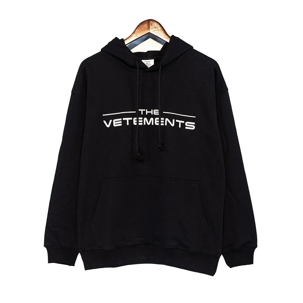 

THE Vetements Logo Hoodie Men Women Reflective Letters Vetements Sweatshirts Embroidered Mark VTM Hooded