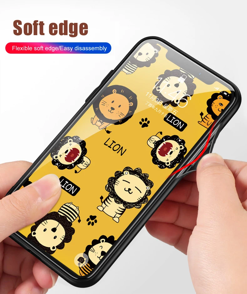 Для iphone 11 pro max 6,5 6,1 чехлы из закаленного стекла защитные чехлы для телефона с милым животным котом для iphone 11 pro стеклянная оболочка Крышка