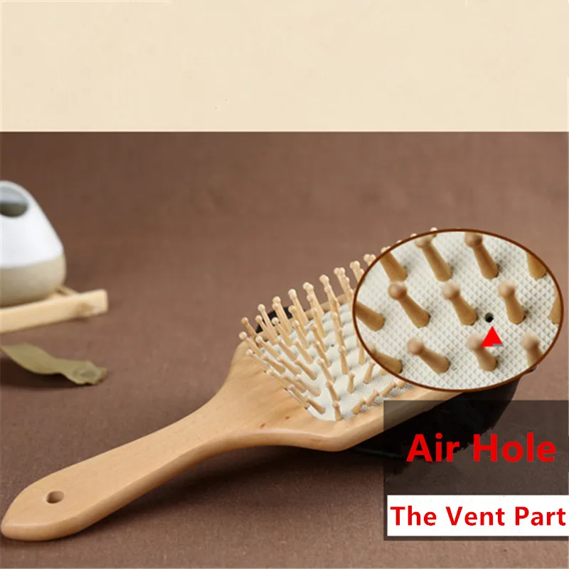 

Massage Wooden Comb Healthy Paddle Cushion Hair Loss Vent Brush Hairbrush Comb Scalp SPA Hair Care Healthy Bamboo Comb Wholesale