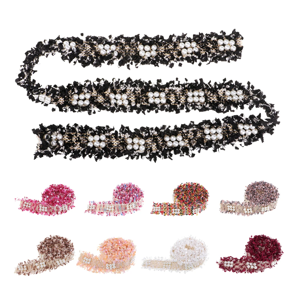 Свадебные ленты в винтажном стиле украшенные жемчугом и кружевом 1 ярд|Кружево| |