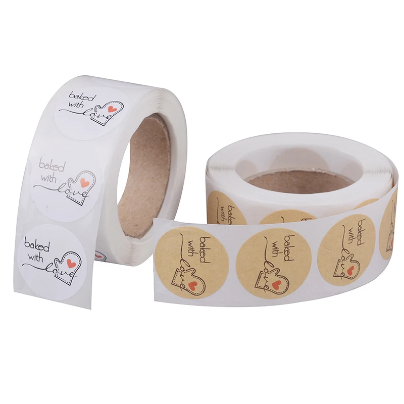 

500pcs Thank You Stickers Business Lable Stickers Scrapbooking Bake With Love Hand Made Diy Packaging Seal Labels Stickers