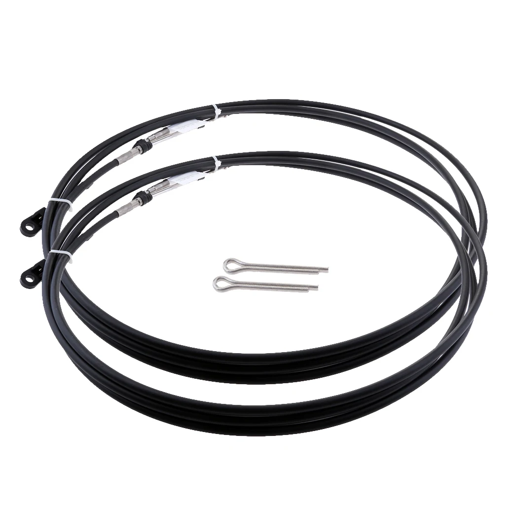 

2 Pcs Boat Throttle Shift Remote Control Box Cable for Yamaha Marine Outboard 18 FT Boat Accessories Marine