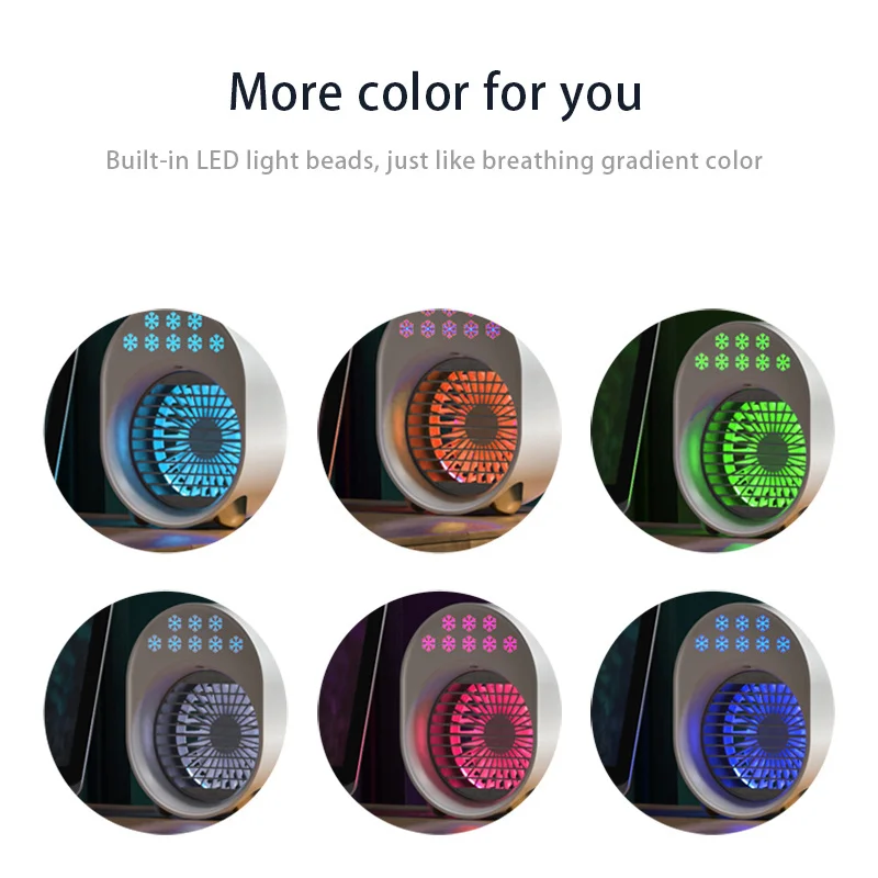 

Portable Air Conditioner Cooler Fan USB Led Light Desktop Water Conditioning Blower Fans Humidifier Cold Wind for Summer FS52