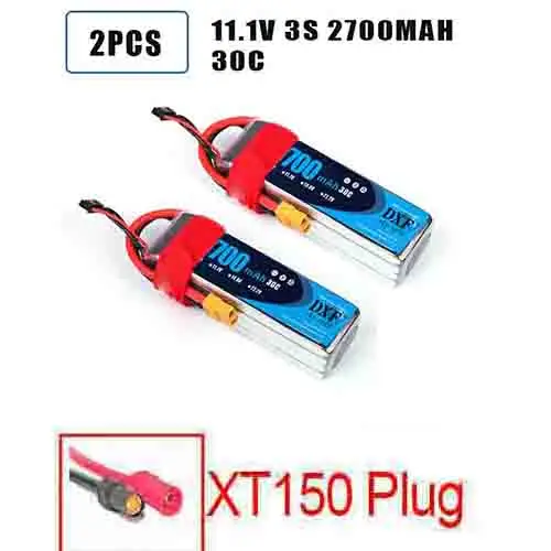 DXF 2 шт батарея lipo 2S 3S 7000mah 3500mah 11,1 V 5200mah Hardcase 100C 200C 11,1 V 2700mah 30C для дрона вертолета 1/8 RC автомобиля - Цвет: 2PCS2700SOFTXT150