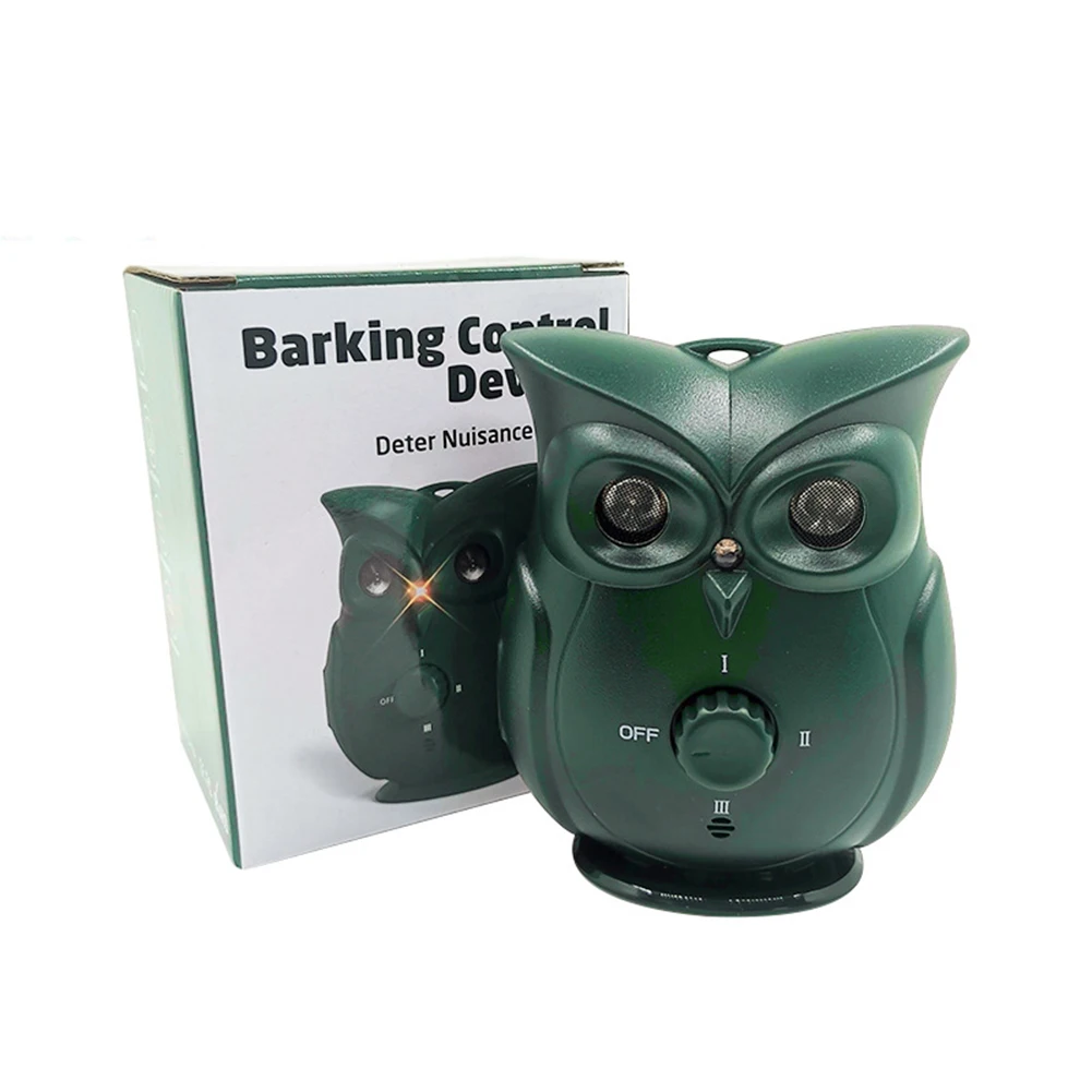 

New Training Repeller Control Trainer Stop Bark Dog Device Owl Shape Anti Barking LED Ultrasonic Pet Dog Deterrent