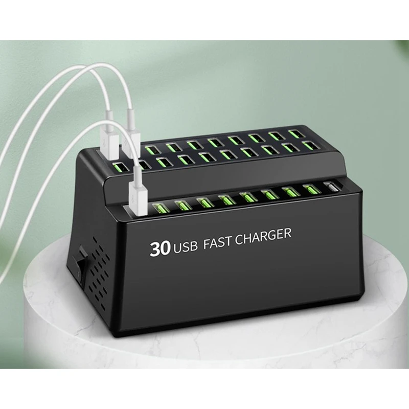 

180W Multi USB Charger 30 Port USB Fast Charger Quick Charge Portatil, 30 USB Ports Quick Charge Charger Station