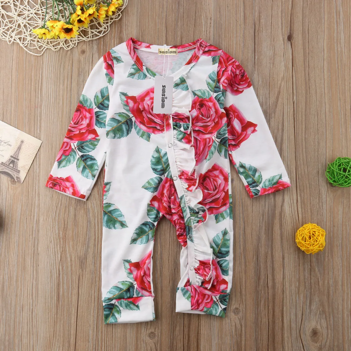 2020 Модный комбинезон для новорожденных девочек осенне зимний младенцев детская